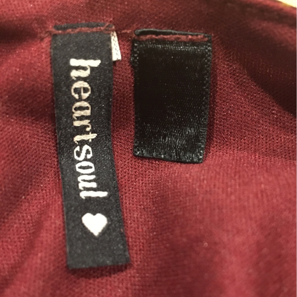 HEART SOUL Asymmetrical Dress - Midi, Burgundy / Maroon, Gold, Blue, Gray, Small - Picture 8 of 8